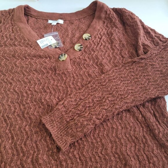 Maurices Cardigan Sweater Brown Buttons Womans Large Knit Layering Office - Picture 6 of 10